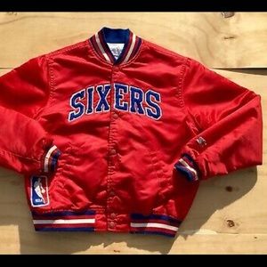 Vtg Rare Starter Philadelphia 76ers Jacket Youth L